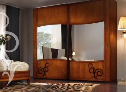 Armoire Armoire avec portes coulissantes Armoires murales de chambre en bois Miroir