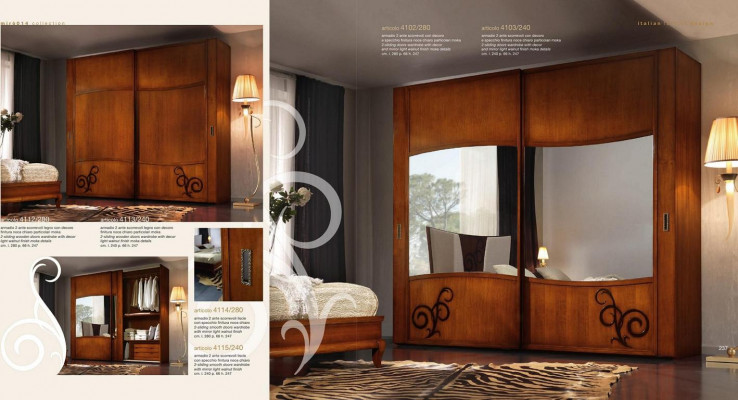 Armoire Armoire avec portes coulissantes Armoires murales de chambre en bois Miroir
