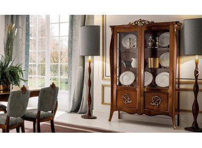 Vitrine Armoire en verre Commode Armoires Italie Mobilier Bois Style Baroque Vitrines