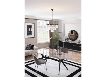 Ensemble de salle à manger Ess Table 4x chaises Set Suite Tapisserie Designer 5 pièces