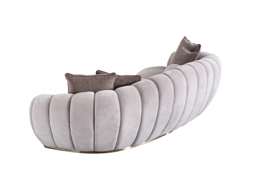 Canapé de luxe Grand canapé Canapés ronds Canapés xxl Canapés Sièges Meubles Tissu 263cm Gris