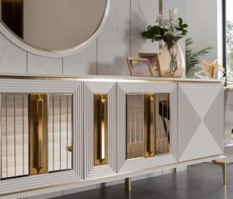 Buffet de luxe xxl Commode 240cm Armoire Commodes Buffet Grand 2 pièces