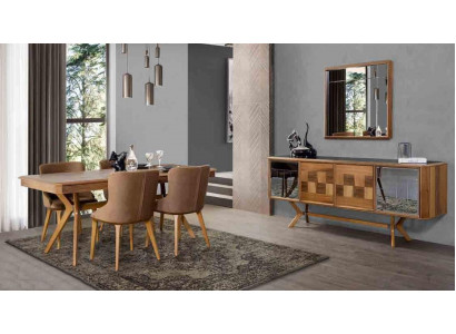 Salle à manger Suite Table 6 chaises de fauteuil de luxe Ensemble de salle à manger Ensemble neuf Complet