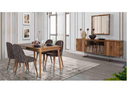 Ensemble complet Ensemble de salle à manger Table à manger 6x Chaise Suite Groupe de tables 7 pièces. ensembles