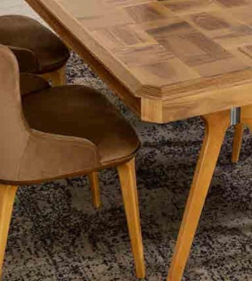 Ensemble de salle à manger Designer Wood Ess avec table et 4 chaises Lehn, ensemble assorti avec revêtement 5 pièces