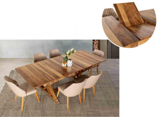 Suite Table 6x Chaises Fauteuils de Luxe Ensemble de Salle à Manger Ensemble 7pcs Complet Salle à Manger