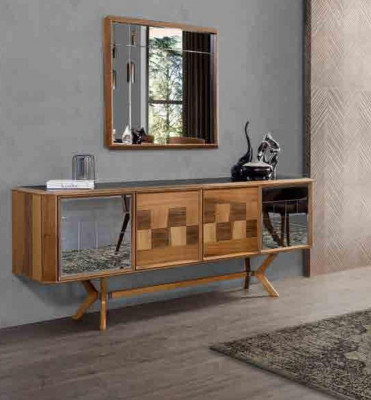 Meuble Buffet Armoire Ensemble Suite Ensemble 2pcs Commode Miroir nouveau Buffet Commodes