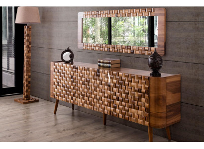 Commode ensemble de meubles de style italien Commode en bois Miroir Buffet Armoire Ensemble de 2