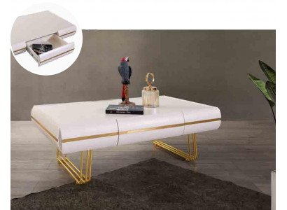 Table basse Table d'appoint Table de salon Table d'appoint Moderne Tables Blanc or