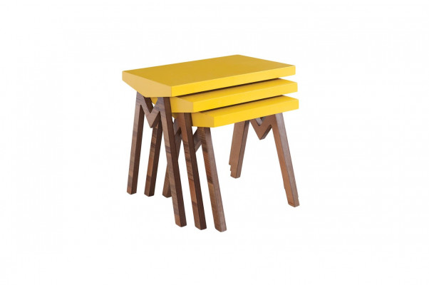 Table basse Table d'appoint Tables Table de salon Tables Tables en bois Ensemble de 3 pièces.