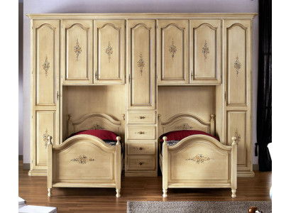 Garde-robe classique avec lits Mobilier d'hôtel Ensemble lit armoire Meubles