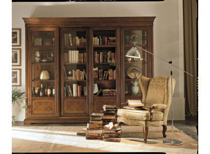 Étagère de bureau Armoire Tiroirs Armoire de bureau Portes en verre Design de meubles en bois massif