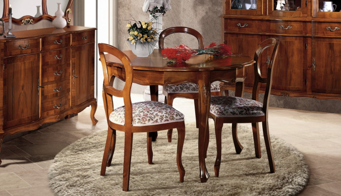 Chaises de table ronde 4pcs Salle à manger Ensemble de table en bois Chaise Groupe de table à manger
