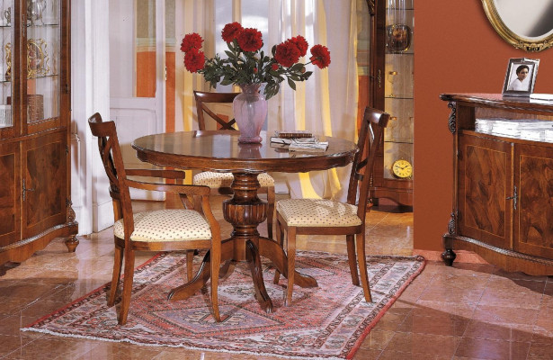 Ensemble de salle à manger de luxe en bois 6 pièces, commode, 3 chaises, table, vitrine, neuf.