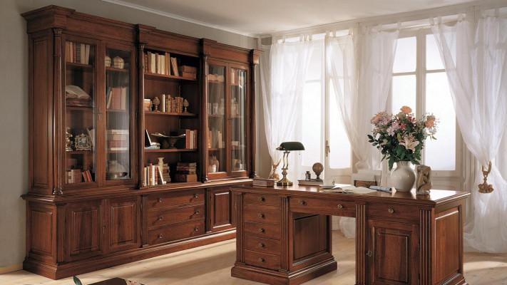 Étagère de bureau Armoire en bois Armoire de bureau Étagères Armoires Vitrine Italie Meubles