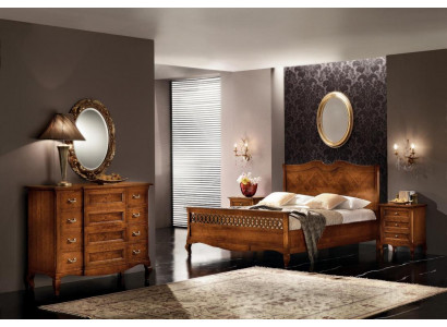 Lit Table de chevet Commode 4 pcs. Ensemble de chambre à coucher Design Classique Lits de luxe neufs