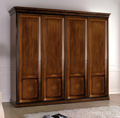Garde-robe de luxe Garde-robe Mobilier italien Chambre en bois massif Armoires