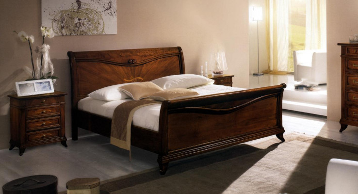 Classique s Bed Meubles de luxe Lits Mobilier de chambre Table de chevet 2x 3 pièces.