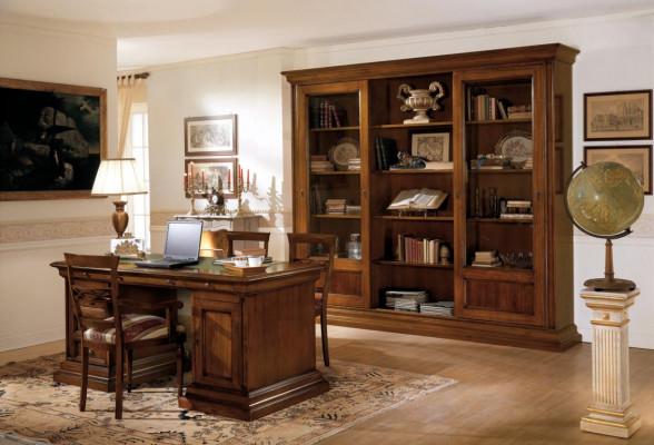 Étagère Salon Armoire Bibliothèque Bois Armoire de bureau Armoires Vitrine Italie