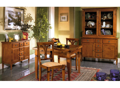 Ensemble de salle à manger 5 pièces Style Art déco Chaises Table à manger Commode Buffet en bois Tables antiques