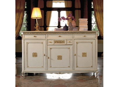 Buffet Buffet blanc Commode Tiroirs Bois avec Buffet doré Buffet Buffet neuf