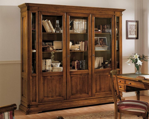 Étagère armoire Salon Étagère de livres Bois Armoires de bureau Armoires Vitrine Italie