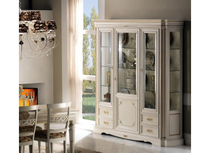 Vitrine Mobilier de salon Buffet en bois massif Vitrines en bois Armoire en verre Bois véritable