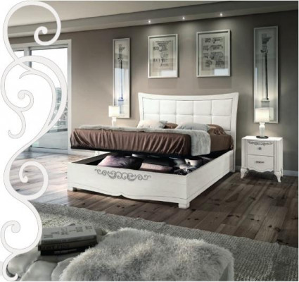 Suite Set 3pcs Chambre lit Table de chevet Double Bois Moderne Groupe Lits