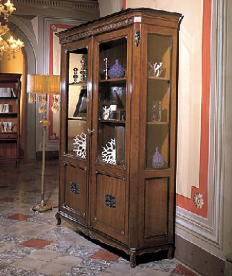 Meubles Buffet en bois massif, Vitrine en bois de luxe, Buffet Designer en bois réel, Buffet italien
