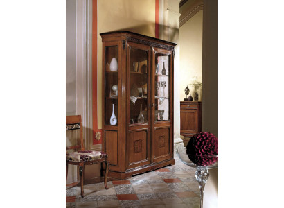 Meuble Grande Bois Brun Vitrine Luxueuse Cabinet de Présentation Design Meubles Italien