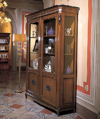 Meubles classiques Meubles italiens Bois Marron Vitrine Chic Vitrine