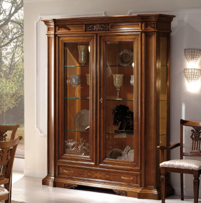 Vitrine bahut vitrines de luxe garde-robe en verre barrière design en bois marron mobilier