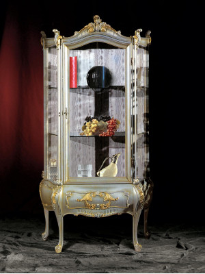 Meubles baroques Vitrine italienne Armoire Armoire Mobilier Cabinets en bois massif Étagère Élégant