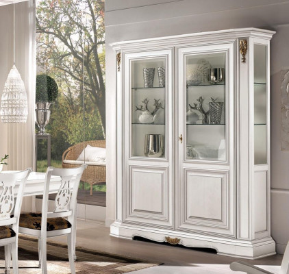 Vitrines Salon Armoires Blanches Buffet Vitrine Lumineux Blanc Armoire Classique