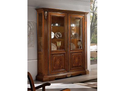 Vitrine 2 portes Armoire en bois Vitrines de salon Vitrines de design Mobilier en verre