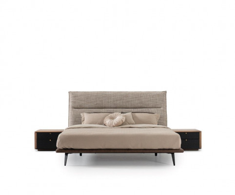 Design de chambre Loft moderne Conception de lit de chambre Lits de luxe Mobilier de style Rembourrage gris nouveaux