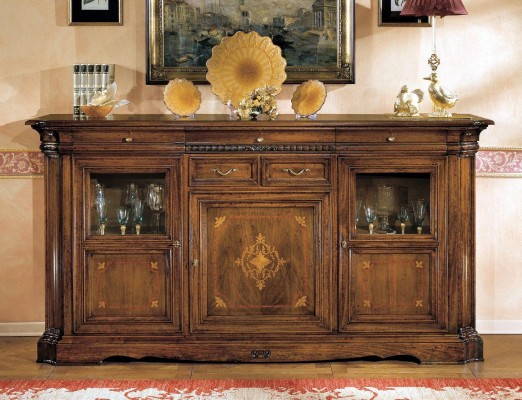 Buffet Buffet Commode Tiroir Vitrine Salon Bois Buffet Nouveau