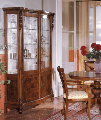 Armoire de luxe Meubles en bois Armoires Vitrine Étagère Classeur Vitrine Antique