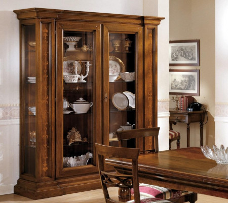 Vitrine à 2 portes Vitrine Armoires Salon Cabinets Armoire de Design Mobilier en verre nouveau