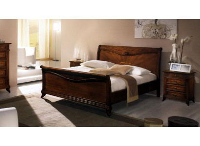 Lit double Chambre à coucher Lit Mobilier Bois Design Vaccari giovanni Lits Solide