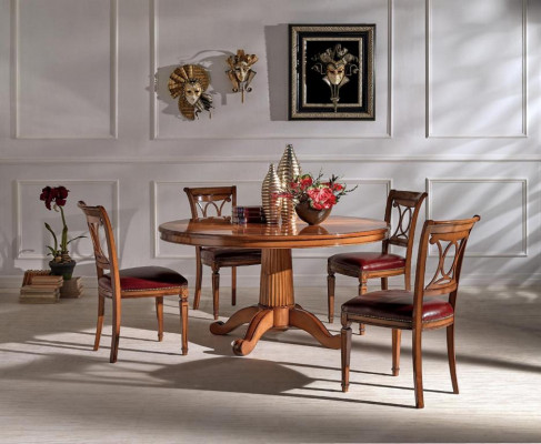 Tables rondes Mobilier Table à manger de style antique Tables à manger italiennes Tables en bois
