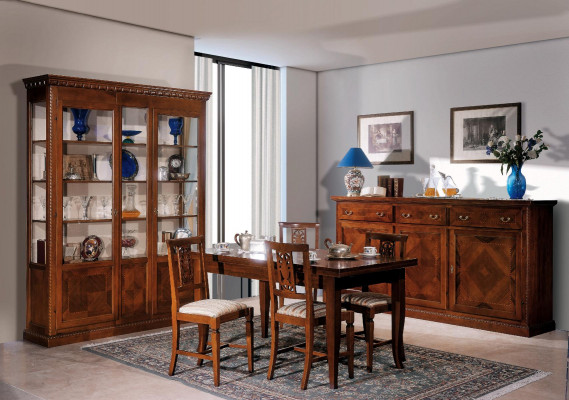 Vitrine Meuble de salon Buffet en bois massif Vitrines Armoire en verre Bois massif
