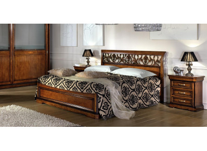Ensemble de chambre à coucher en bois de lit de luxe Lits 2x Table de chevet Console Table d'appoint 3 pièces