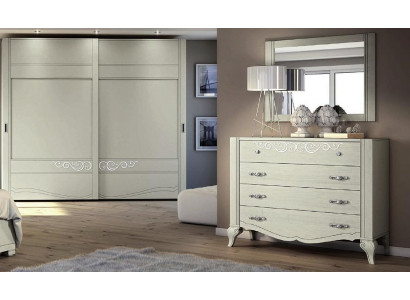 Commode Miroir Armoire Commodes Étagère Console Meubles Armoire en bois Italie Lot de 2 pièces.