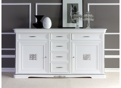 Commode Buffets Armoire en bois massif Meuble Commode Buffet Buffet Blanc