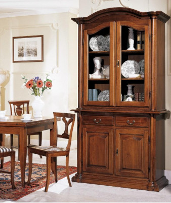 Vitrines en bois Armoire en verre Buffet en bois massif Meuble de salon Bibliothèque en bois massif