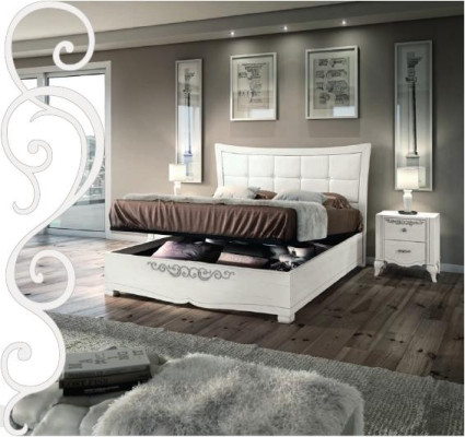Lit double Lit de luxe en bois Cadre de lit et cadre de lit blanc Design moderne nouveau