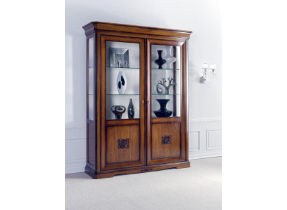 Vitrines Vitrine en verre Armoire en bois massif Vitrine Salon Meuble Buffet Bois massif