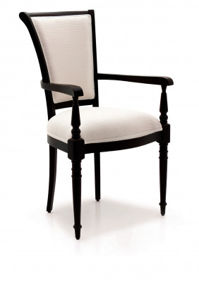Salle à manger Chaises en bois Rembourrage avec accoudoirs Chaise Lehn Marron Design Salon