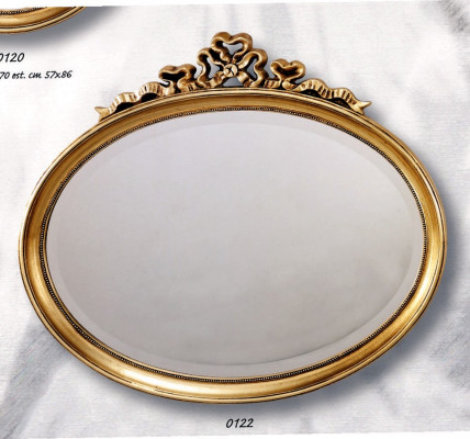 Miroir Classique en bois ovale Miroir mural Design Or Salon neuf